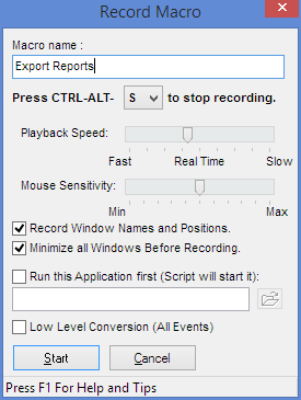 Macro Scheduler's Macro Recorder